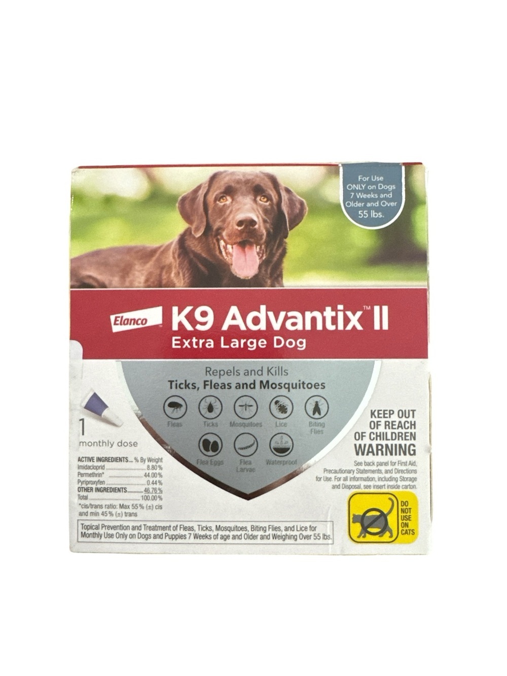 K9 Advantix II Extra Large Dog Flea & Tick Treatment 1 month supply over 55lbs